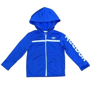 Reebok Toddler Boys Cozy Fleece Zip Up Hoodie Sweatshirt Blue Size 4 NWT/Flaw